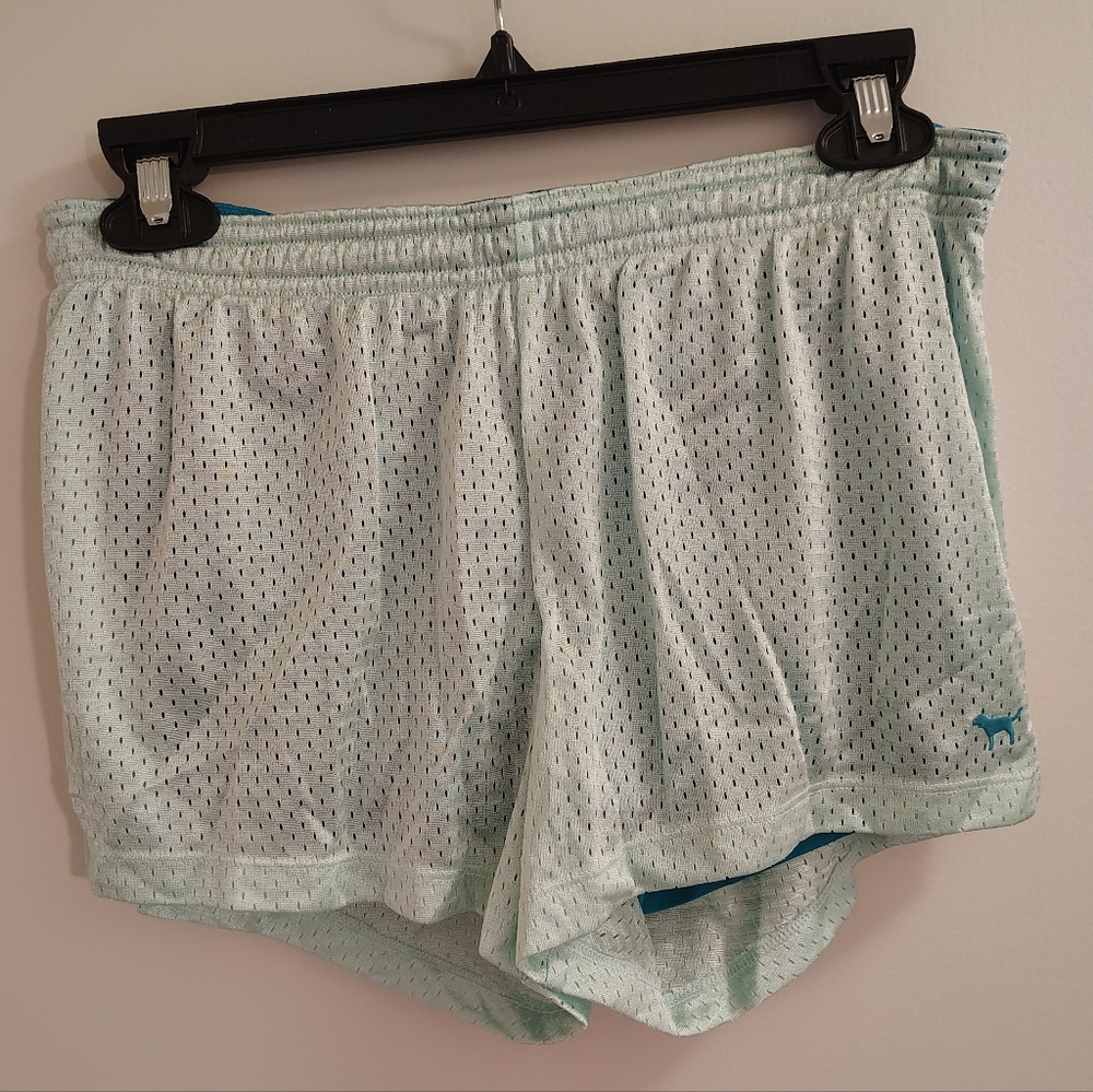 PINK Victoria's Secret Light Blue/Green Athletic Shorts